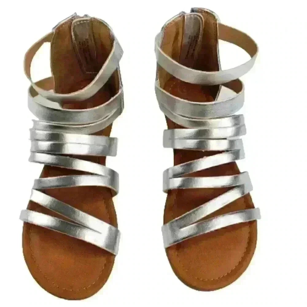 Cat & Jack Toddler Girls' Gladiator Sandals Silver